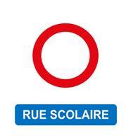 panneau signalant une rue scolaire